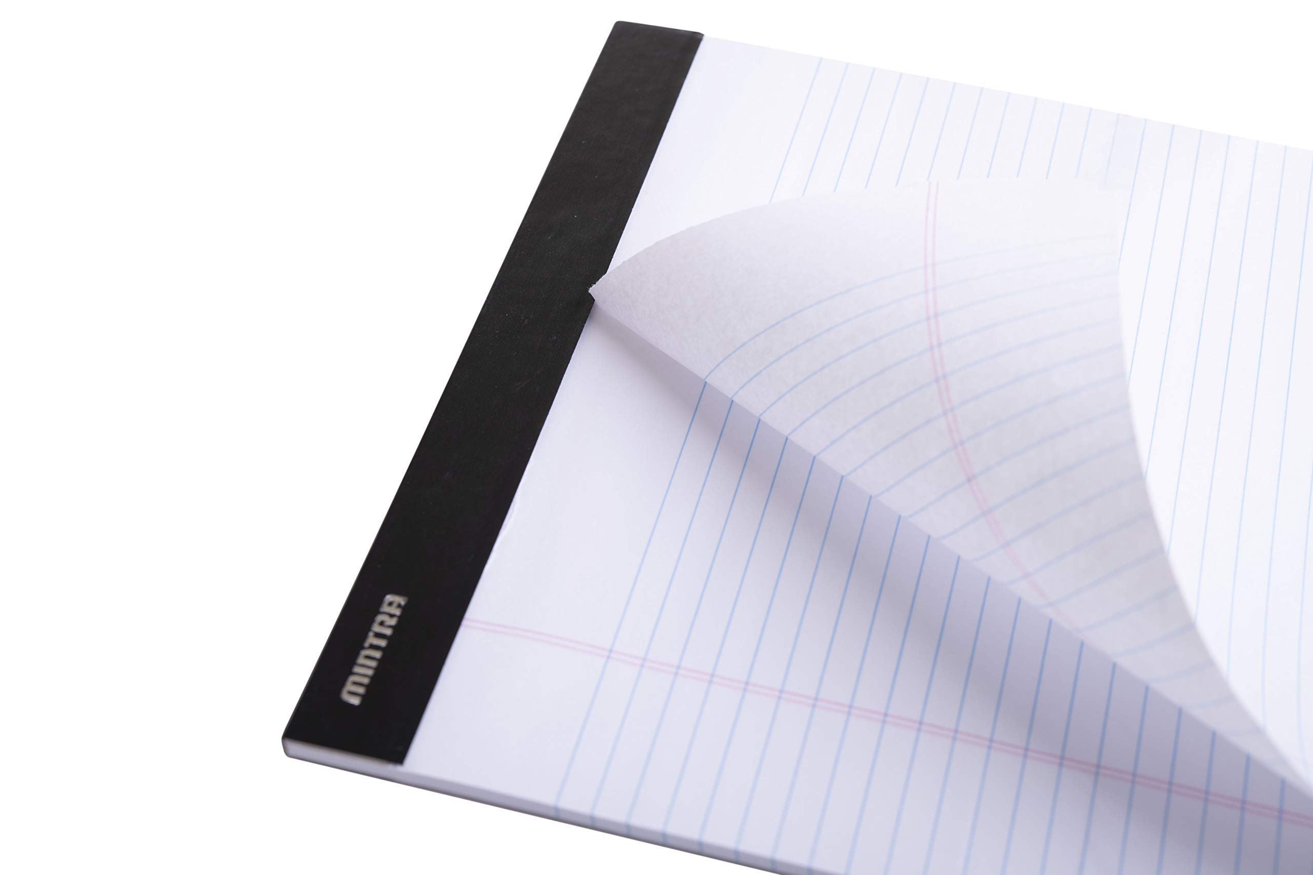 Mintra Office Legal Pads - ((BASIC WHITE 6pk, 8.5in x 11in, NARROW RULED)) - 50 Sheets per Notepad, Micro perforated Writing Pad, Notebook Paper for School, College, Office, Business