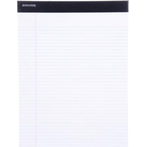 Mintra Office Legal Pads - ((BASIC WHITE 6pk, 8.5in x 11in, NARROW RULED)) - 50 Sheets per Notepad, Micro perforated Writing Pad, Notebook Paper for School, College, Office, Business