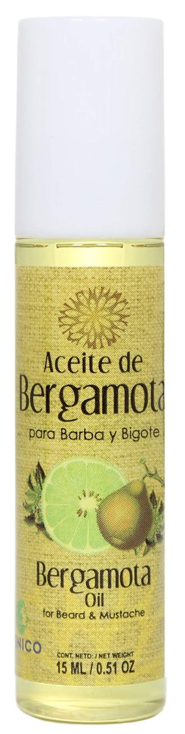 Aceite de Bergamota para Barba y Bigote, Bergamot Oil for Beard and Mustache, 15 ml / 0.51 oz. Lenico Brand.