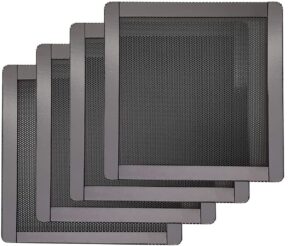 120mm pc computer case fan magnetic frame dust filter screen dustproof case cover, ultra fine pvc mesh, black color - 4 pack