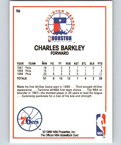 1989-90 Hoops Basketball #96 Charles Barkley Philadelphia 76ers AS Official NBA Trading Card