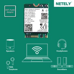 NETELY Wireless-AC 8265NGW Wireless-AC 1200Mbps NGFF M2 Interface WiFi Adapter with Bluetooth 4.2 for Laptop PCs, 2.4GHz 300Mbps & 5GHz 867Mbps Wireless Network Card (Wireless-AC 8265NGW)