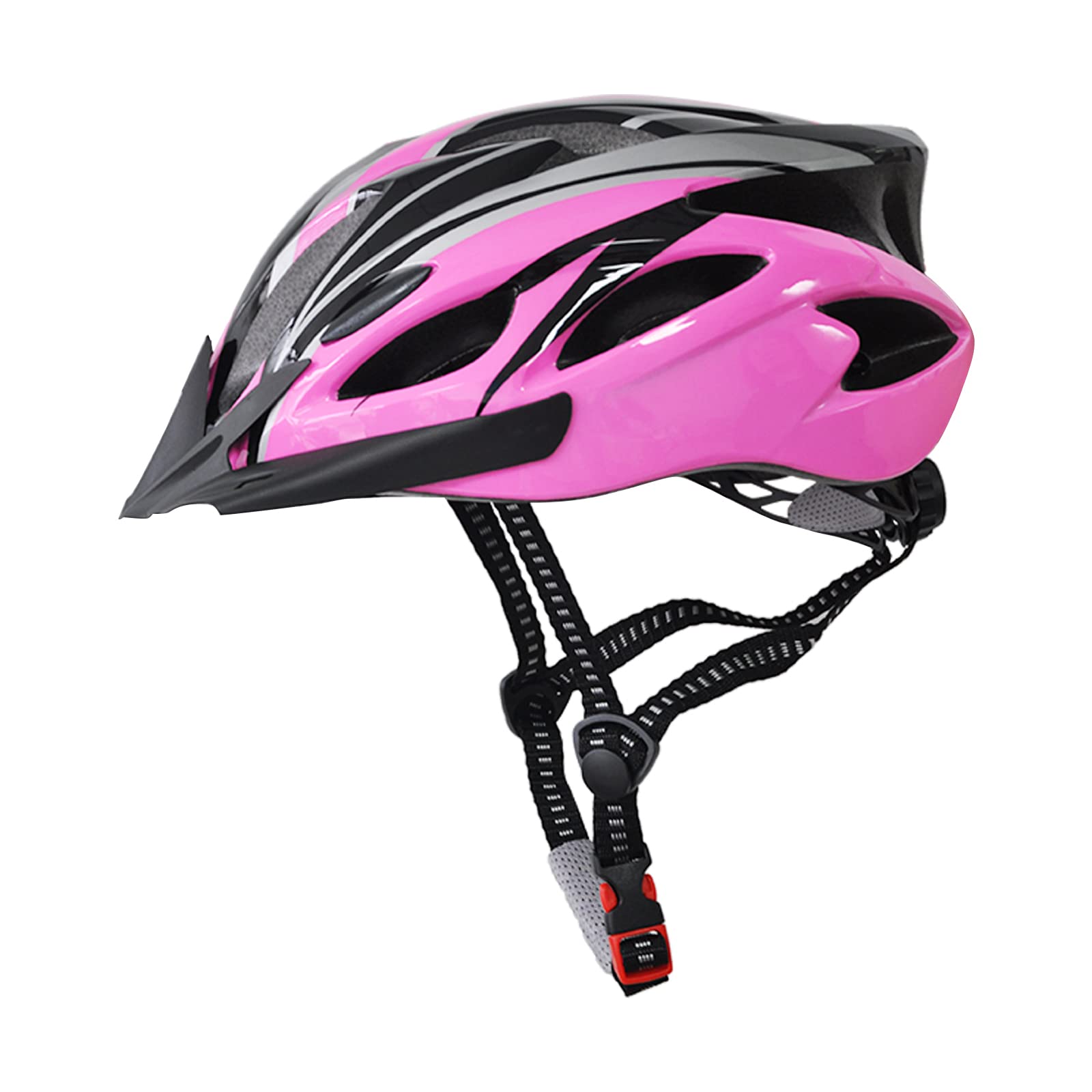 UPANBIKE Adult Bike Helmet Mens Bike Helmet Riding Helmet One-Piece Adjustable Womens Bike Helmet Head Safety Protection for Mountain Bike Road Bike(Pink+Black)