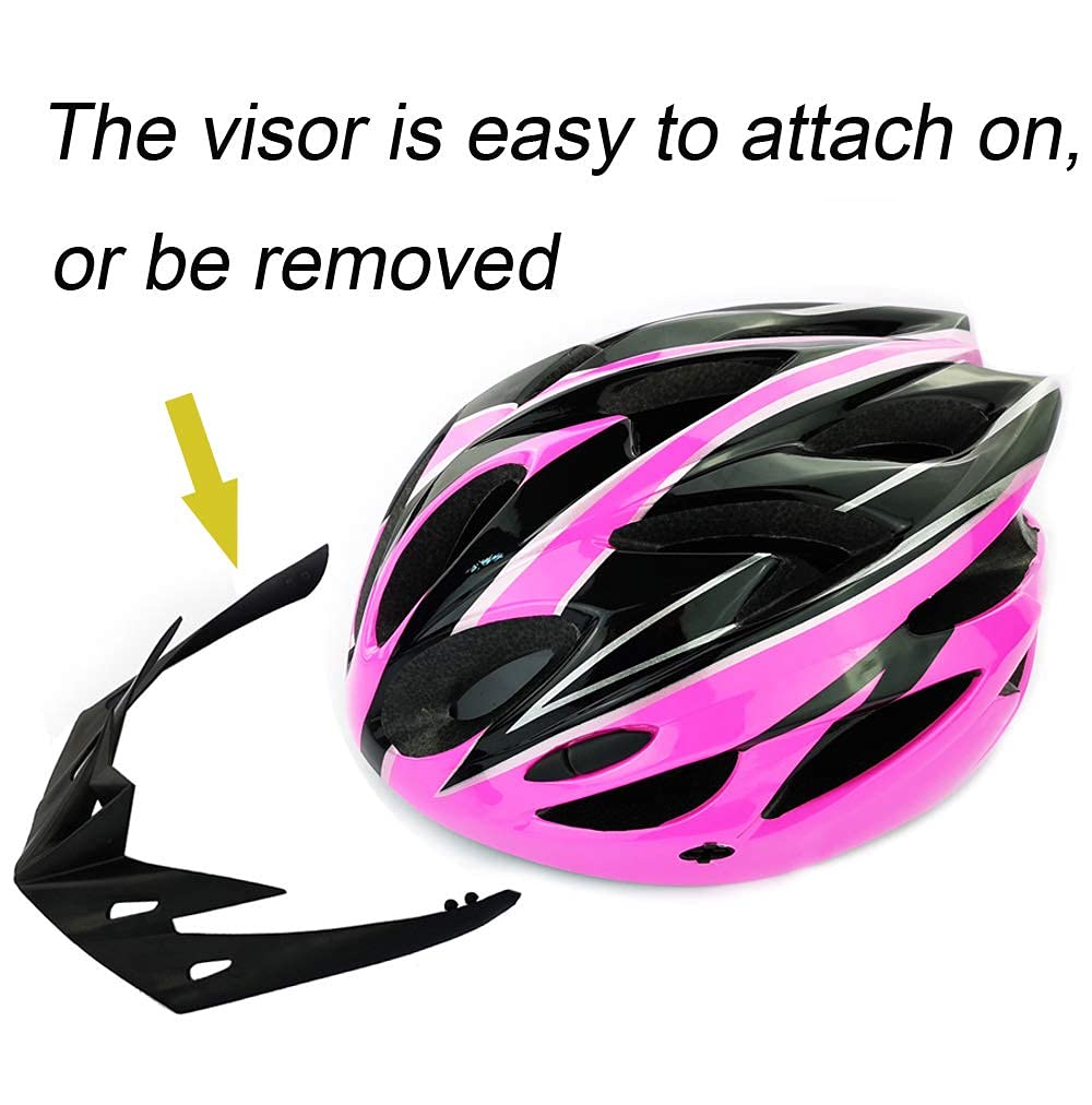 UPANBIKE Adult Bike Helmet Mens Bike Helmet Riding Helmet One-Piece Adjustable Womens Bike Helmet Head Safety Protection for Mountain Bike Road Bike(Pink+Black)