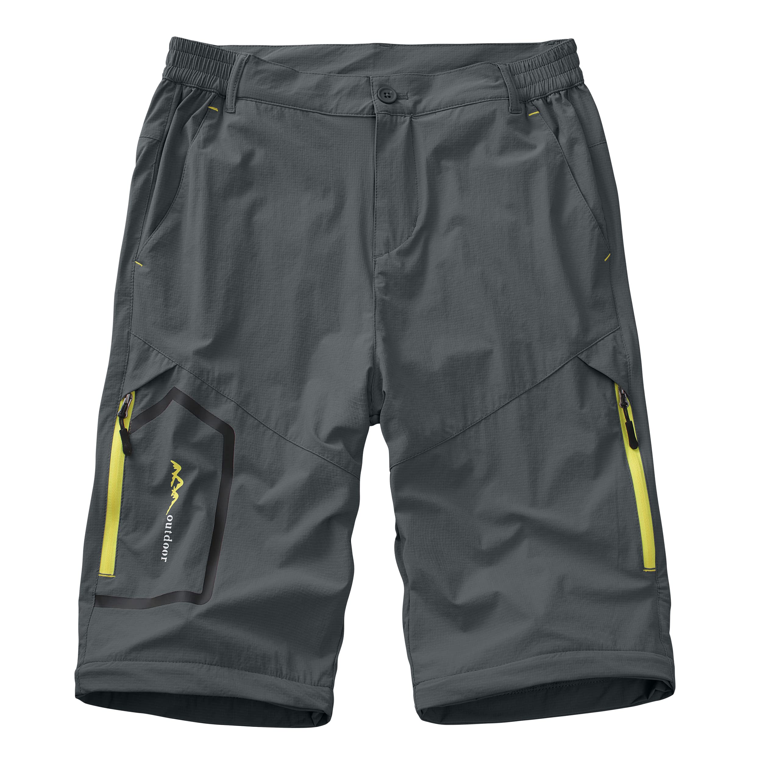 Mens Hiking Stretch Pants Convertible Quick Dry Lightweight Zip Off Outdoor Travel Safari Pants (818 Dark Grey 32)