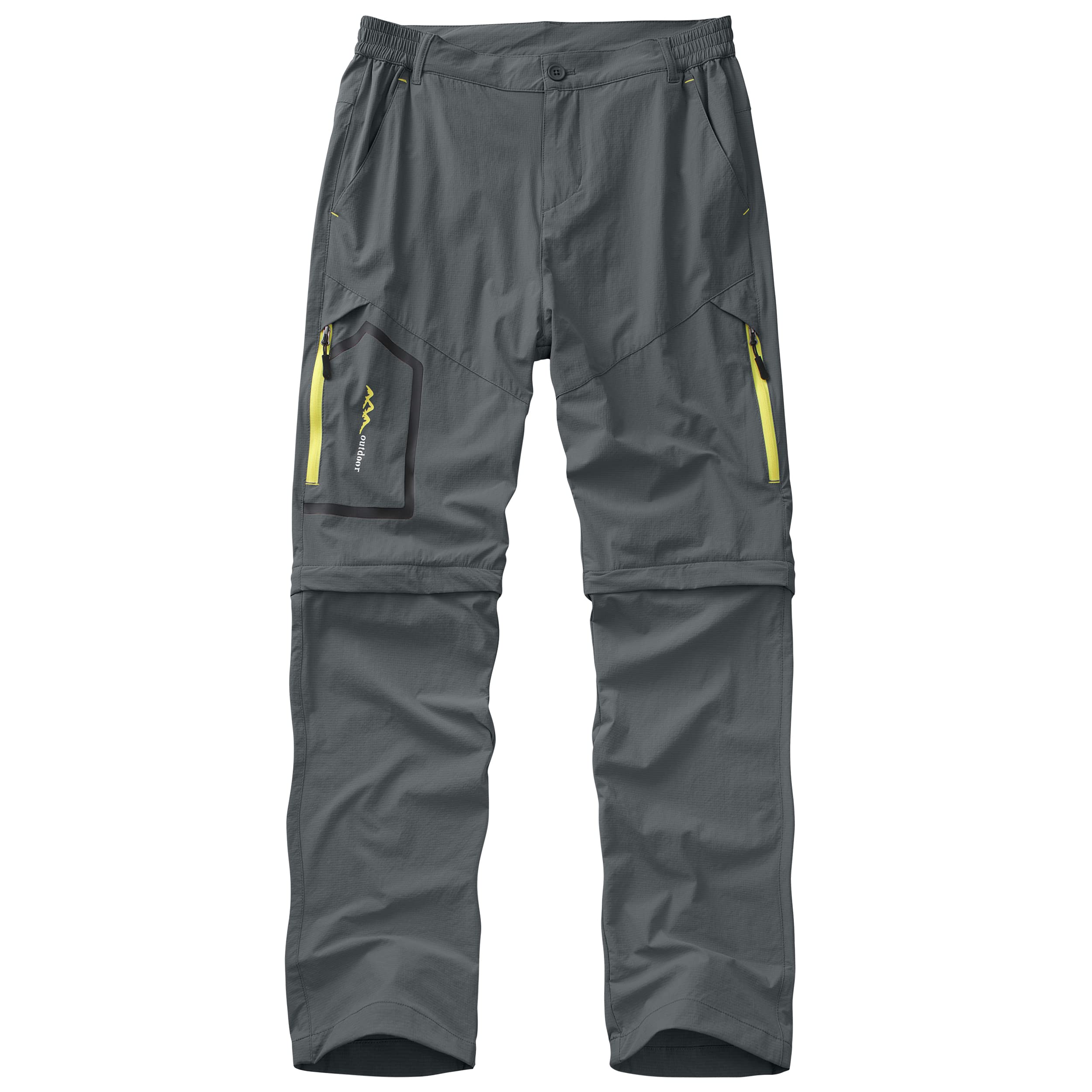 Mens Hiking Stretch Pants Convertible Quick Dry Lightweight Zip Off Outdoor Travel Safari Pants (818 Dark Grey 32)