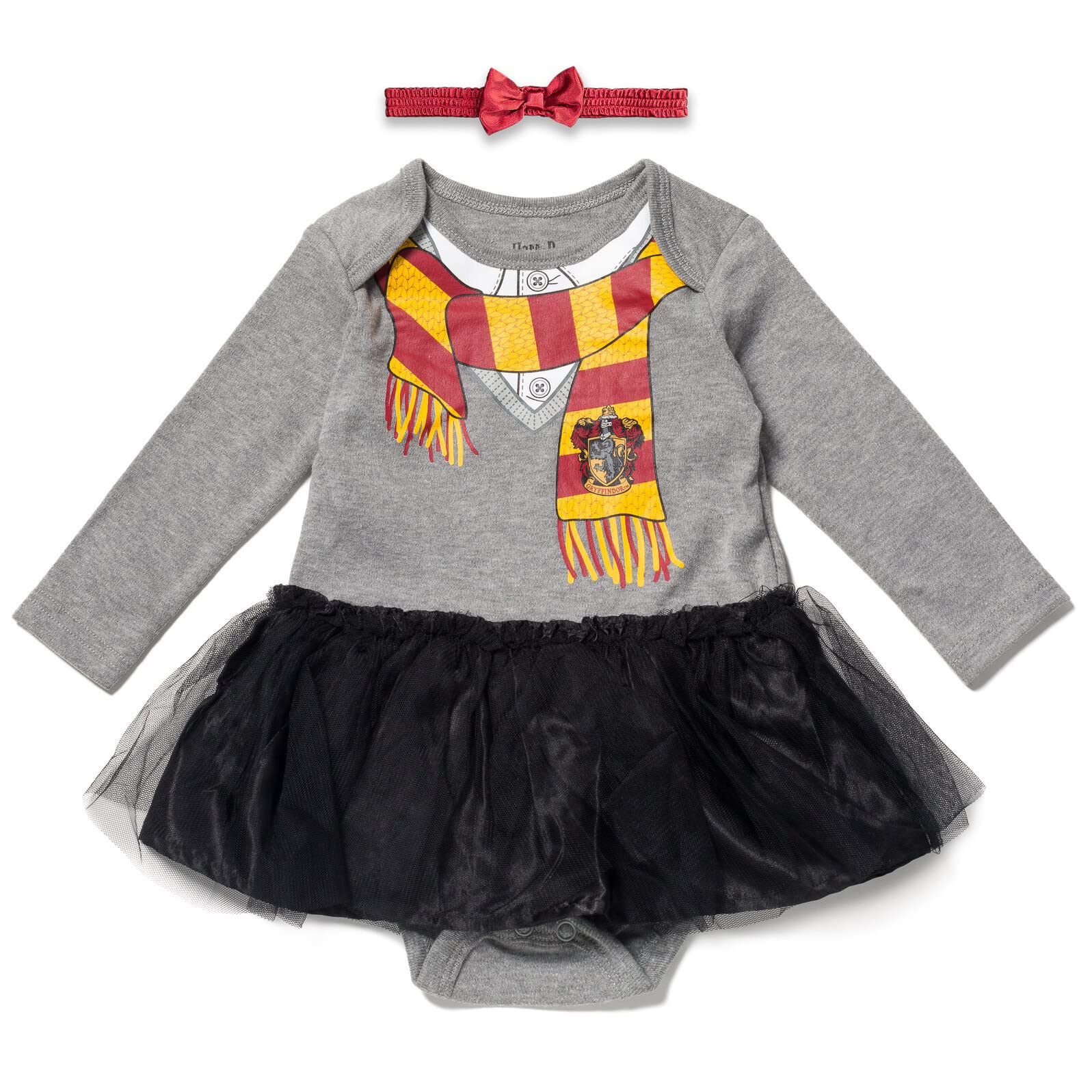 Warner Bros. Harry Potter Gryffindor Toddler Girls Tulle Costume Dress and Headband Gray/Red 2T