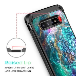 BENTOBEN Galaxy S10 Plus Case,Slim Fit Glow in The Dark Shockproof 2 in 1 Hard PC Soft Bumper Dual Layer Hybrid Protective Cover for Samsung Galaxy S10 Plus 6.4" Case, Mandala in Galaxy