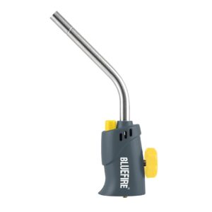 BLUEFIRE MRS-7014A Trigger Start Gas Welding Propane Torch Head Specially for MAPP Fuel,Extend 1.5" Burning Tube Nozzle Piezo Self Ignition Handhold Cylinder Soldering Brazing Triple-Point Flame