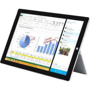 microsoft surface pro 3 tablet pc - 12in - cleartype - wireless lan - intel core i5 i5-4300u dual-core (2 core) 1.90 ghz - silver qf2-00019 (renewed)