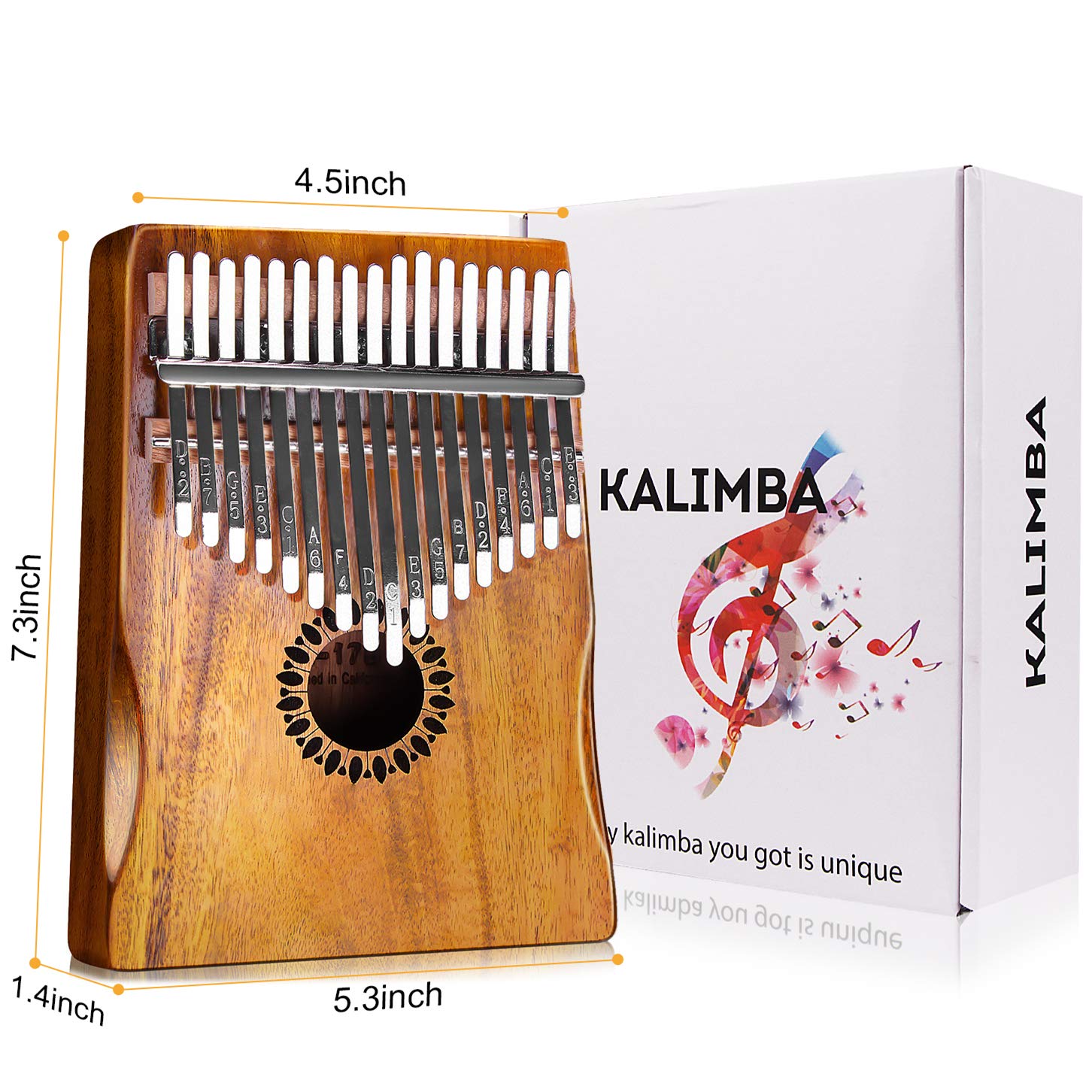 Newlam Kalimba Thumb Piano 17 Keys, Portable Mbira Finger Piano Gifts for Kids and Adults Beginners