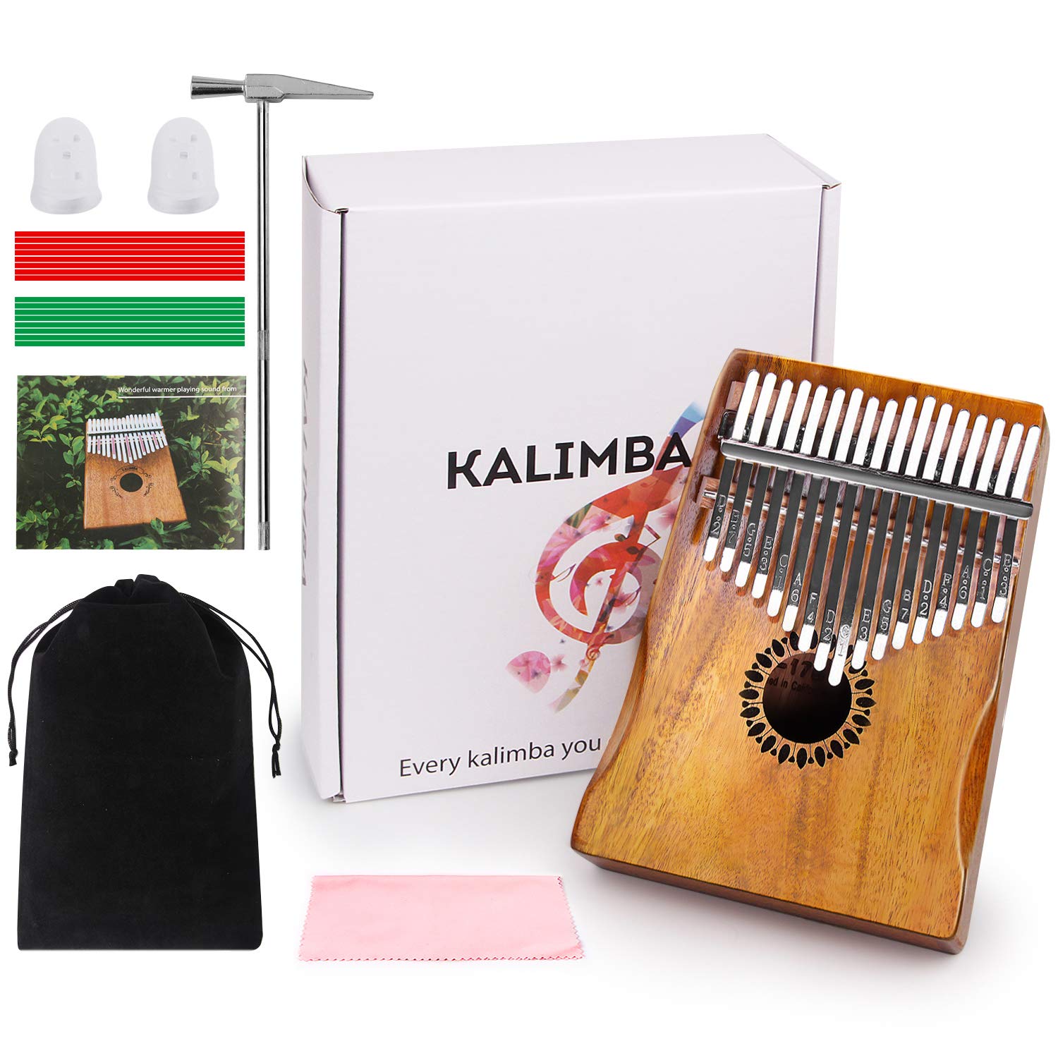 Newlam Kalimba Thumb Piano 17 Keys, Portable Mbira Finger Piano Gifts for Kids and Adults Beginners