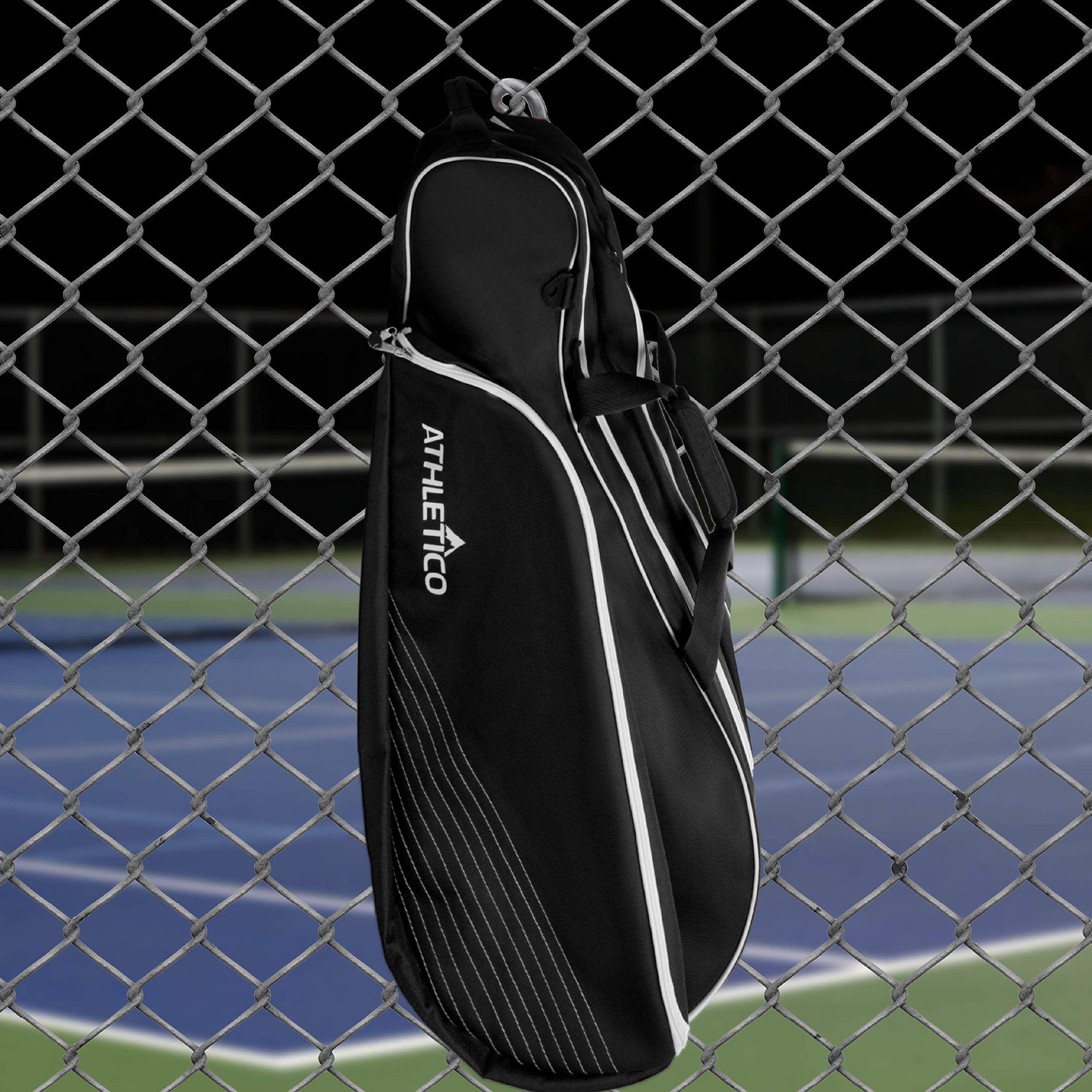 Athletico 6 Racquet Tennis Bag | Padded to Protect Rackets & Lightweight | Professional or Beginner Tennis Players | Unisex Design for Men, Women, Youth and Adults (Black)