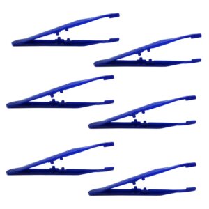 healifty plastic craft tweezers disposable tweezers 20pcs (blue)