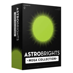 astrobrights mega collection, colored paper, bright green, 625 sheets, 24 lb/89 gsm, 8.5" x 11" - more sheets! (91622)