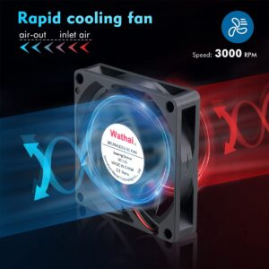 Wathai DC 12V Cooler Case Fan 70mm x 70mm x 15mm 2Pin Brushless Cooling Fan High Performance 2Pack