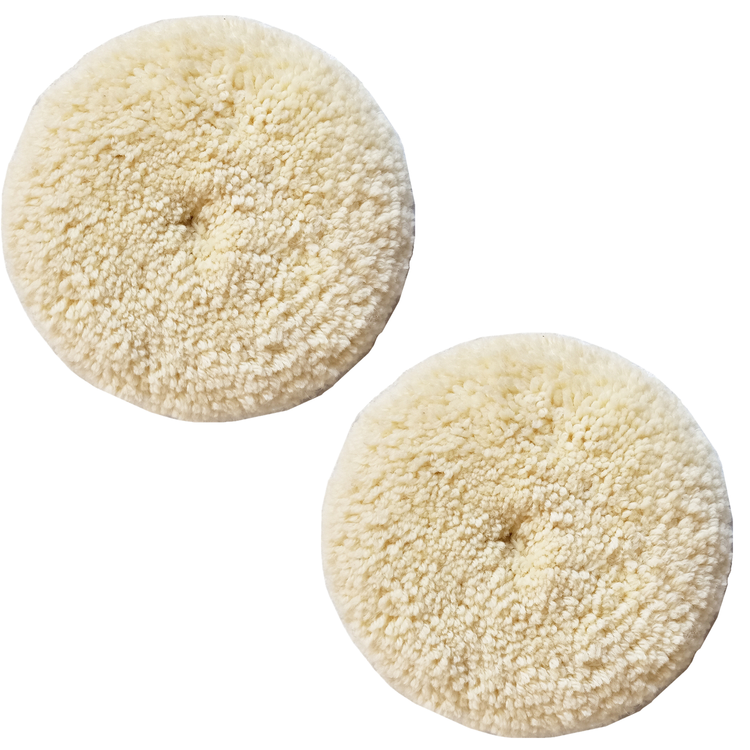 Sisha-A Wool Polishing Pads, 2 Pack 7" Buffing Pads with Hook and Loop Back for Compound, Cutting & Polishing, 100% Natural Wool, Thick and Aggressive