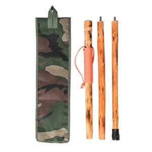 FOREST PILOT 3 Pieces Detachable Fir Wood Walking Stick Wolf Carving with a Compass(Nature Color, 55 Inches, 1 Piece)…