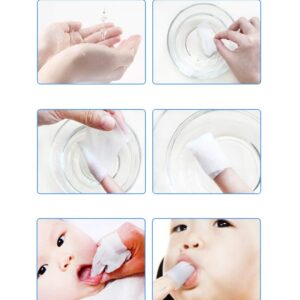 Zmmyr 120Pcs Baby Teeth Soft Gauze Finger Clean Oral Hygiene Tongue Milk Stain Cleaning for 0-2 Years Old