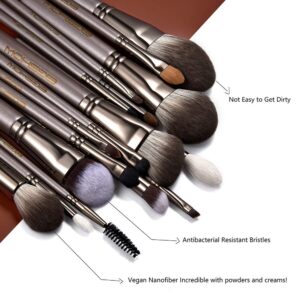 Professional Makeup Brush Set,Eigshow Makeup Brushes Perfect for Foundation Face Powder Blending Blush Bronzer Eyeliner Eye Shadow Brows with Case(PRO 18pcs Coffee)