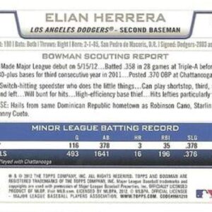 2012 Bowman Draft #51 Elian Herrera Dodgers MLB Baseball Card (RC - Rookie Card) NM-MT