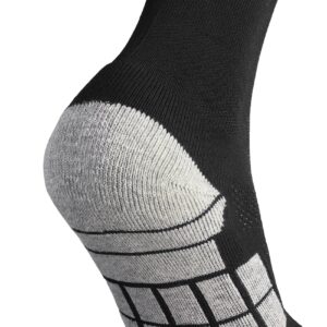 CWVLC Youth Soccer Socks 3 Pairs Girls Boys Volleyball Sport Team Athletic Knee High Long Tube Cotton Compression Socks Black Medium (5Y-7Y Youth/6-10 Women)