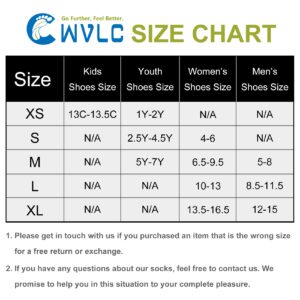 CWVLC Youth Soccer Socks 3 Pairs Girls Boys Volleyball Sport Team Athletic Knee High Long Tube Cotton Compression Socks Black Medium (5Y-7Y Youth/6-10 Women)