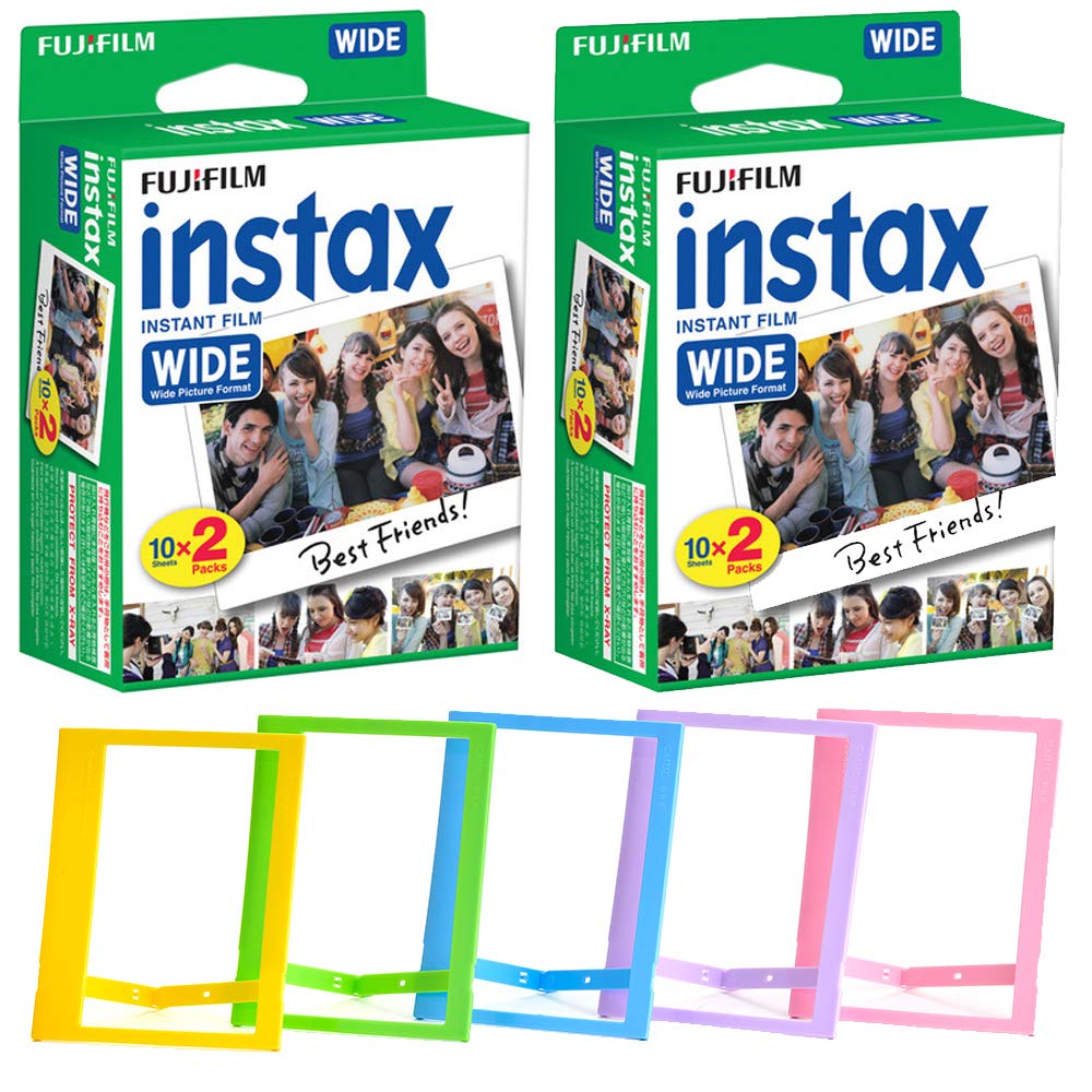 Fujifilm Instax Wide Instant Film (40 Shots) + Photo Frames – Instax Wide Film Bundle