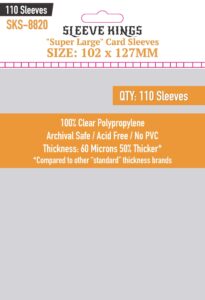 sleeve kings super large sleeves (102x127mm) -110 pack, 60 microns