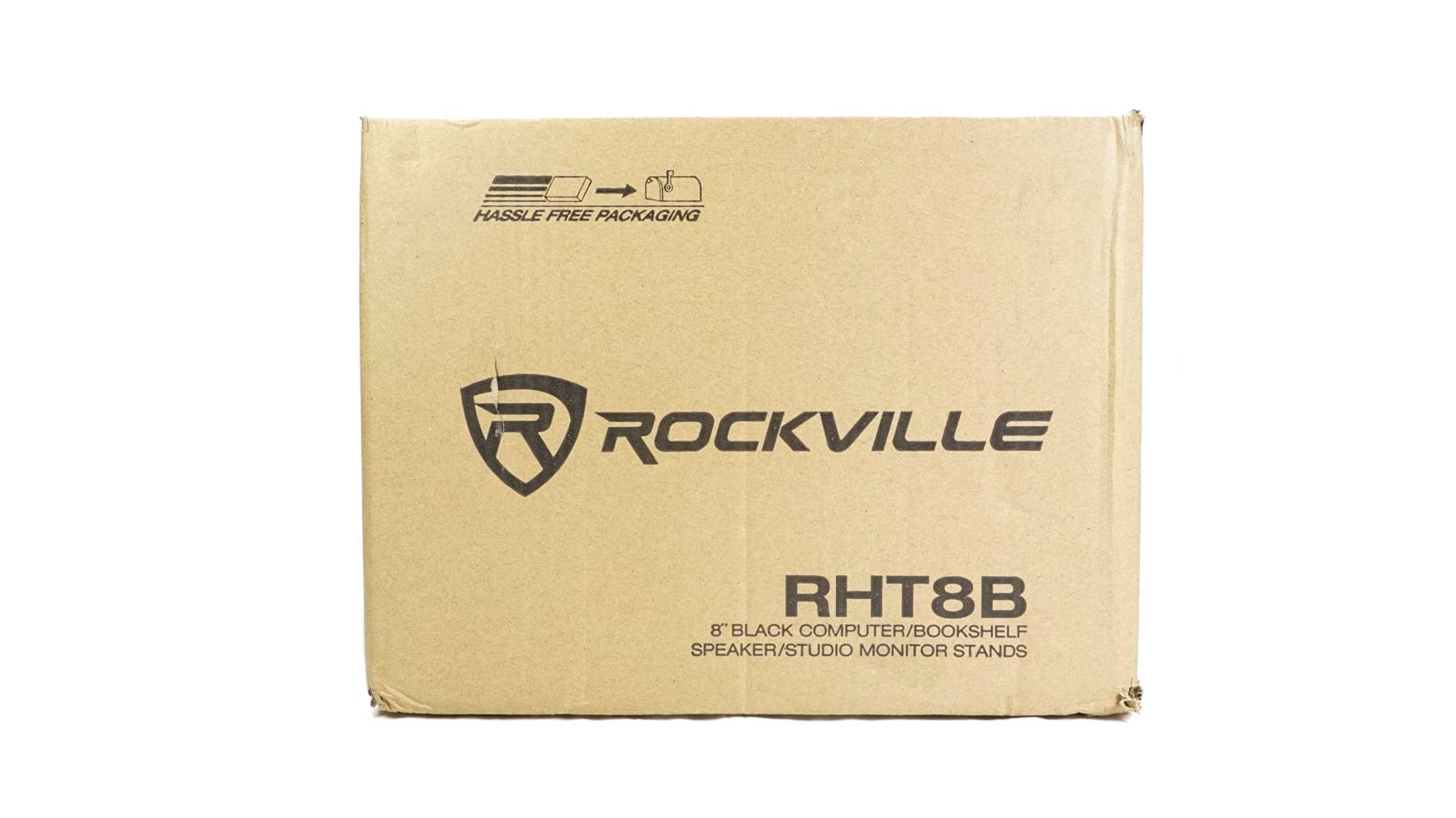 Rockville 2 RHT8B Computer/Bookshelf Desktop Speaker/Studio Monitor Stands-Black