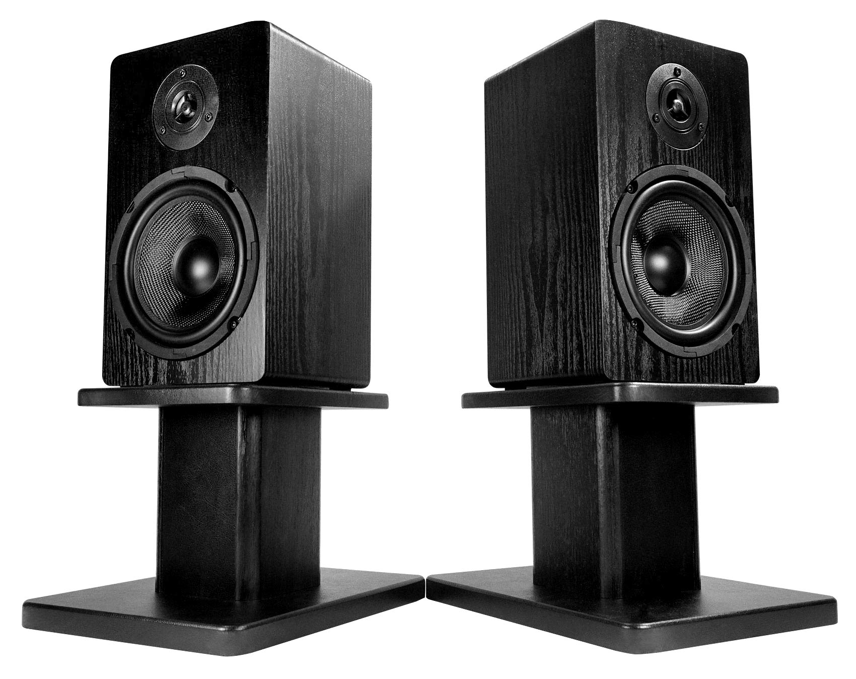 Rockville 2 RHT8B Computer/Bookshelf Desktop Speaker/Studio Monitor Stands-Black