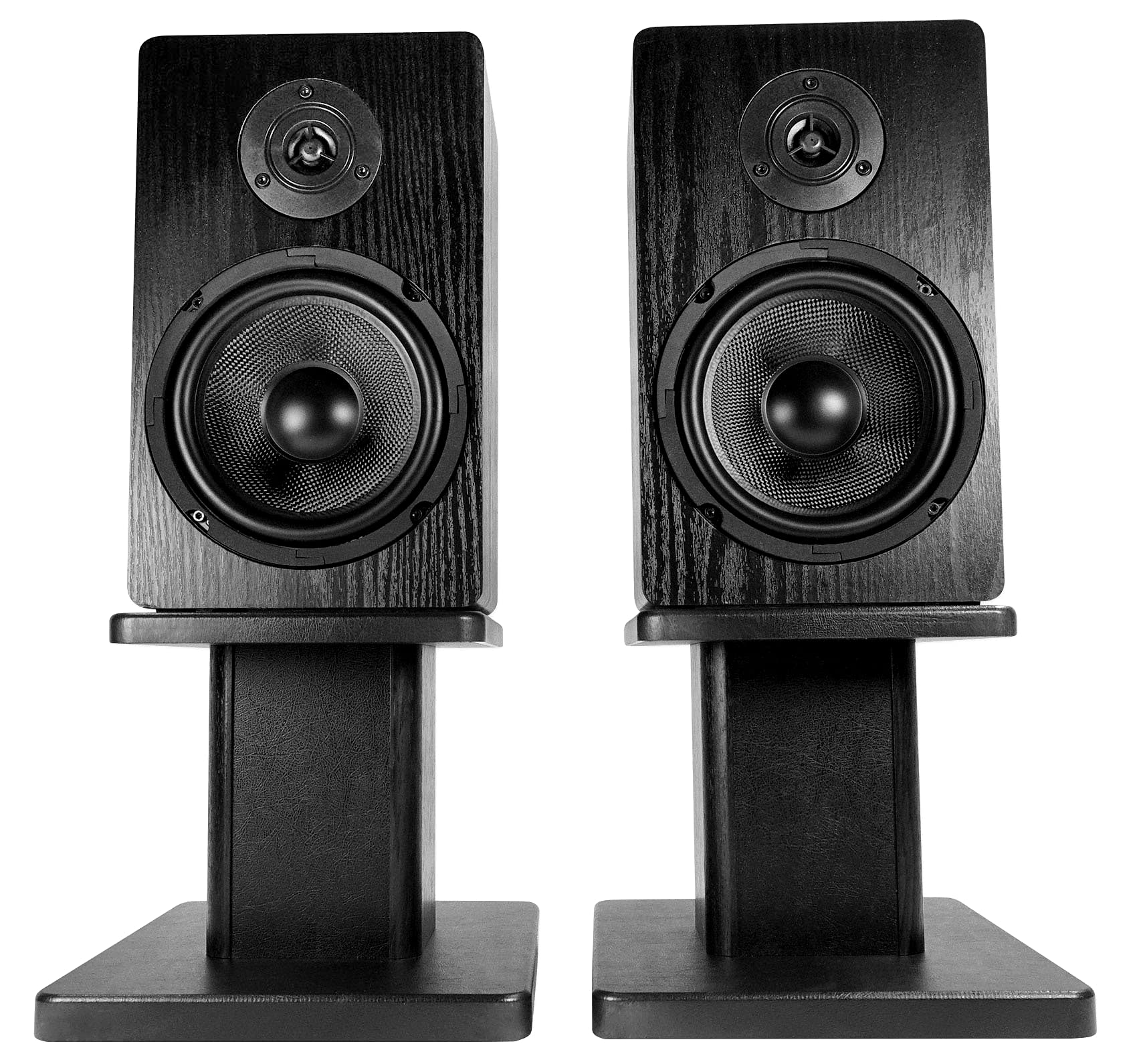 Rockville 2 RHT8B Computer/Bookshelf Desktop Speaker/Studio Monitor Stands-Black