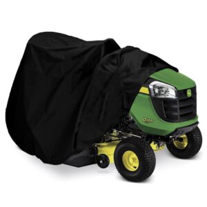 indeed buy riding lawn mower cover, waterproof tractor cover fits decks up to 54",heavy duty 420d polyester oxford, durable, uv, water resistant covers for your rider garden tractor 72"l x 54"w x 46"h