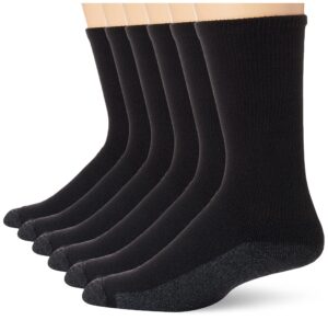 big and tall crew socks (ac18p) black, 12-14