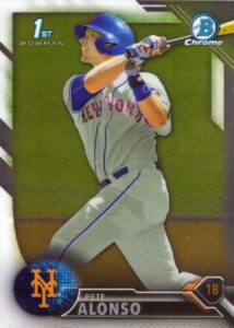 2016 bowman draft chrome #bdc-92 pete alonso pre-rookie baseball card - 1st bowman chrome card