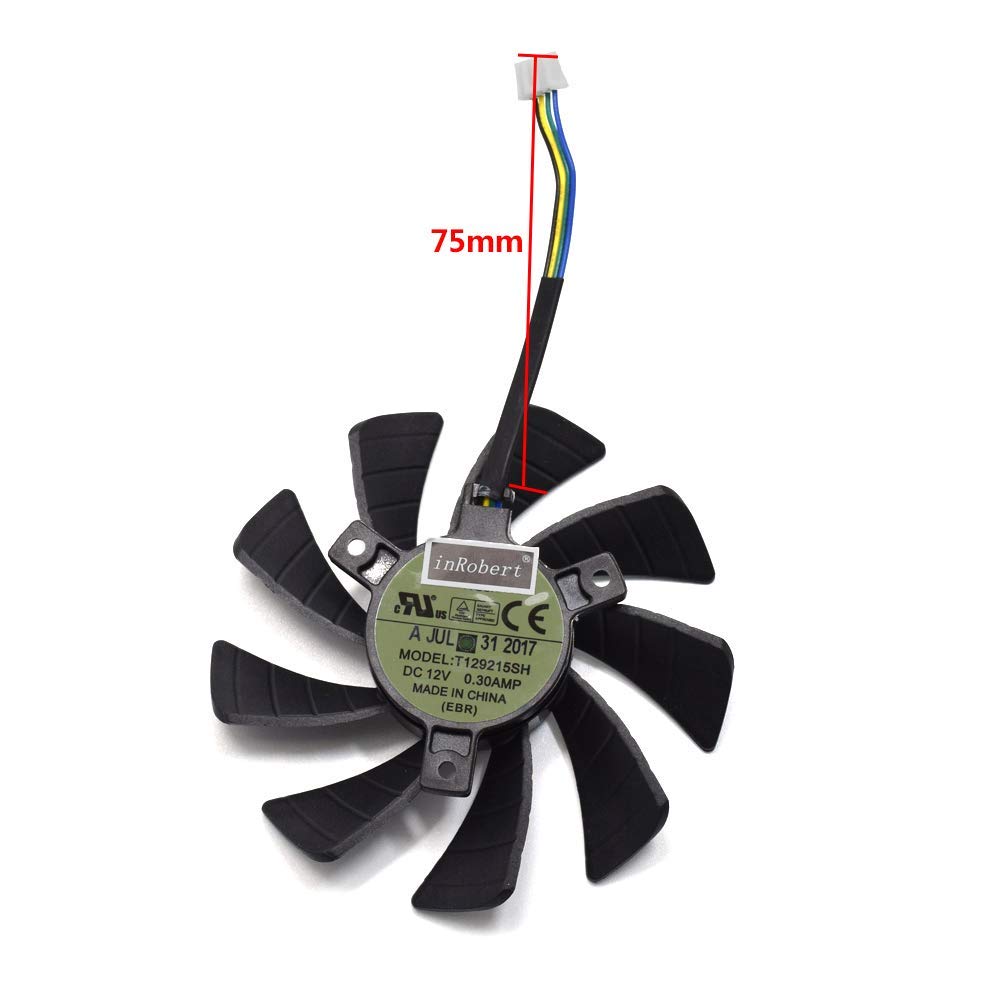 inRobert T129215SH 0.3AMP Video Card Fan Replacement for ZOTAC GTX 1060 Mini Graphic Card