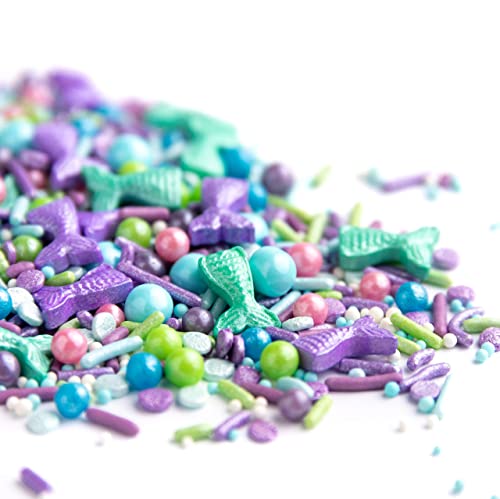 Sweets Indeed Sprinkles, Edible Sprinkle Mix, Perfect for Cake Decorations, Baking, Ice Cream, Cookies, Cupcake Topper, 6.5 ounces (Mermaid)