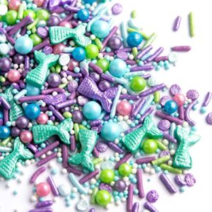 Sweets Indeed Sprinkles, Edible Sprinkle Mix, Perfect for Cake Decorations, Baking, Ice Cream, Cookies, Cupcake Topper, 6.5 ounces (Mermaid)