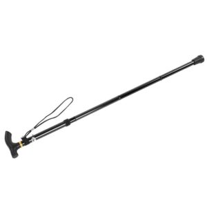 Walking Stick Aluminium Alloy Trekking Poles Metal Cane Collapsible Older Balancing Hiking Mountaineering Cane(Black)