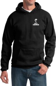 ford shelby cobra pocket print hoodie, black 2xl