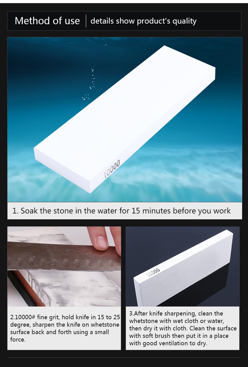 Blade Sharpening Stones, Fine Whetstone, 10000 Kitchen Blade Grit Sharpener Sharpening Water Stone Dual Whetstone Kitchen Water Stone for Kitchen Chef Use