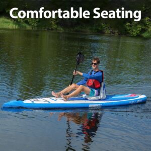 Sea Eagle 2 Pack Deluxe Inflatable Kayak Seats - Extra Back Support for Kayaking, Paddling, Rowing or Fishing. Rear Pocket (Set of 2 White and Blue Inflatable Seat)