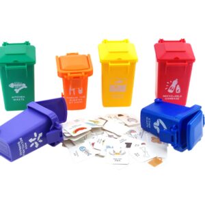 Nuanmu Trash Can Toy Kids Push Toy Vehicles Garbage Can 2 Style of 6 Colors