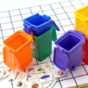 Nuanmu Trash Can Toy Kids Push Toy Vehicles Garbage Can 2 Style of 6 Colors