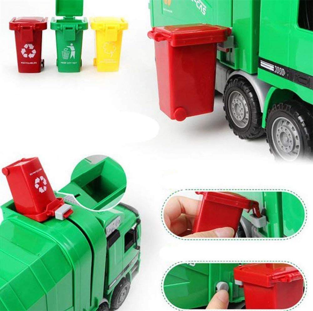 Nuanmu Trash Can Toy Kids Push Toy Vehicles Garbage Can 2 Style of 6 Colors