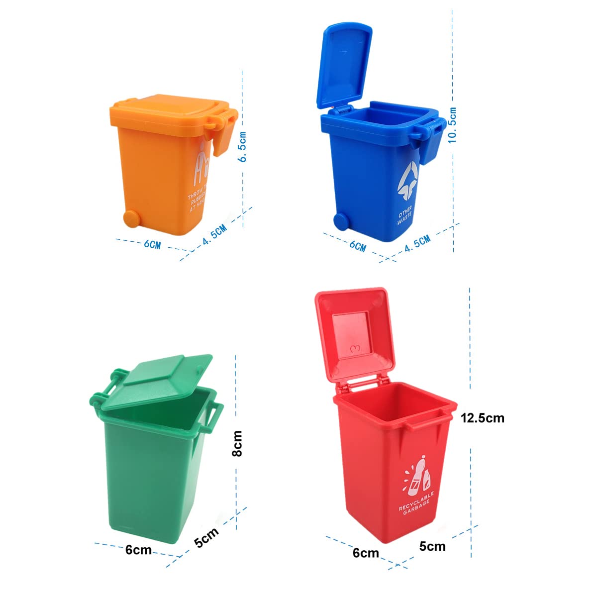 Nuanmu Trash Can Toy Kids Push Toy Vehicles Garbage Can 2 Style of 6 Colors