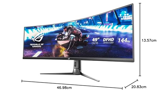 Asus ROG Strix XG49VQ 49” Curved Gaming FreeSync Monitor 144Hz Dual Full HD HDR Eye Care with DP HDMI Black