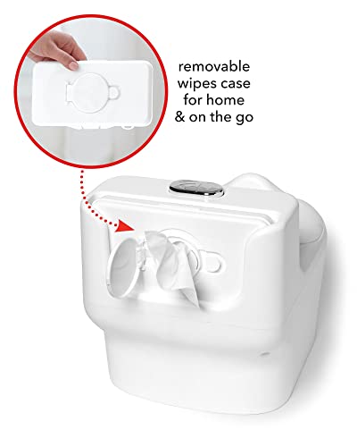 Skip Hop Potty Training Toilet with Easy Clean Coating & Baby Wipes Holder, White