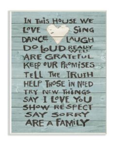 stupell industries in this house we love family heart rustic wood look wall plaque, 10 x 15