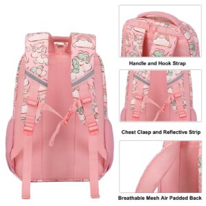 Meisohua School Backpacks Set Girls Unicorn Backpack with Lunch Bag and Pencil Case Kids 3 in 1 Bookbags Set School Bag for Elementary Preschool Water Resistant (Pink)